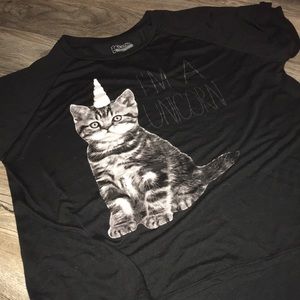 Super cute kitten unicorn tee